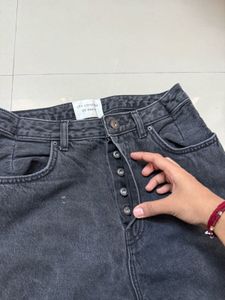 Wide Leg Black Wash Jeans