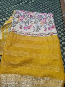 Elegant Yellow Floral Saree