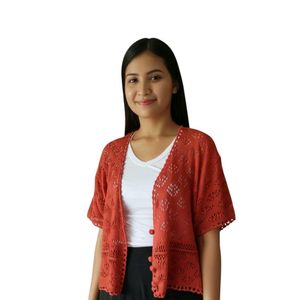 Red Knit Cardigan
