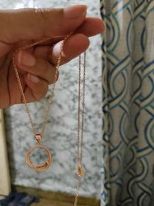 Giva Rose Gold Circle Of Love Pendant W Link Chain