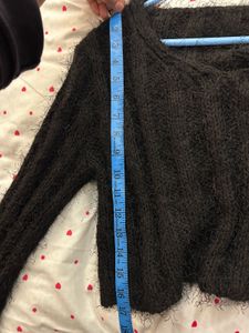 Black Fuzzy Knit Sweater