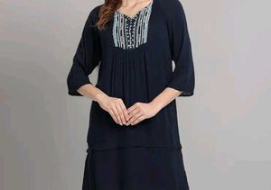 Blue A-line Dress.