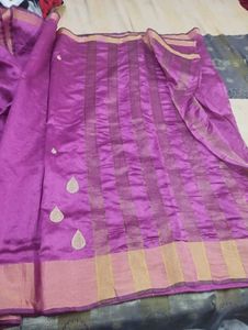 Purple Saree with Gold Embellishments