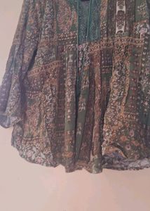 Embroidery Green Top