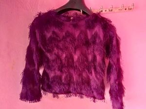 Stylish Purple Fuzzy Sweater 🎀