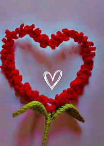 Crocheted Heart Flower