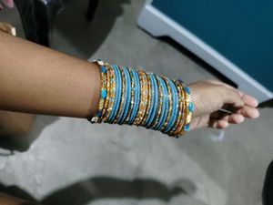 Blue & Gold Bangle Set