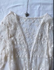 Gorgeous open lace sheer coquette top