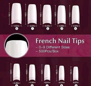 500 Pcs False Nail Tips 10 Sizes With Box