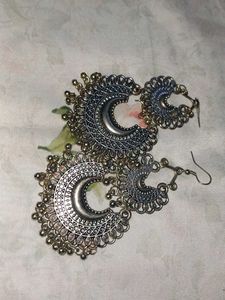 Silver Crescent Earrings