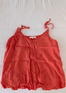 Chic Orange Tie-Strap Tank Top