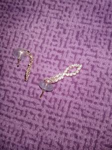 Silver Jhumka Hoop Earrings And Golden Small Earin