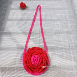Crochet Rose Sling Bag