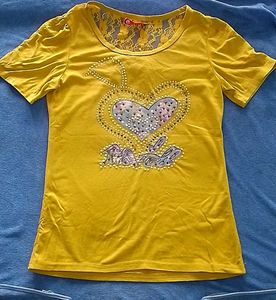 Yellow Embellished T-Shirt