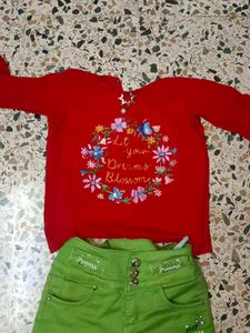 Girls&#39; Outfit: Top &amp; Jeans