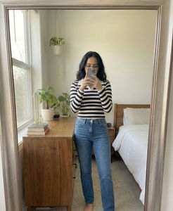 Y2K Striped Collared Crop Top