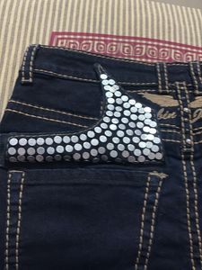Rhinestone Pocket Jeans