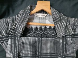 LADY STARK Plaid Cowl Neck Dress