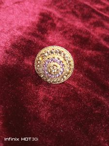 Golden Ring With Pink Diamond