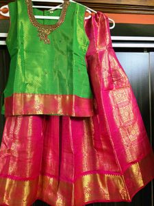 Pattu pavadai set for girls