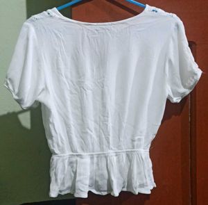 Cute White Button-Down Top