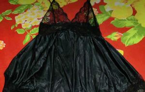 Net Lace Babydoll V Neck Above Knee Lingerie