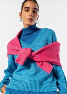 Stylish Blue Knit Sweater