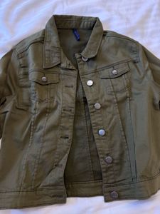 Olive Green Denim Jacket