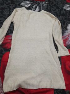 Cream Knit Mini Dress