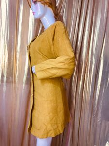 Mustard Button-Down Coat lenth 34(2dec5)