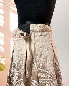 Beige A Line textured Skirt