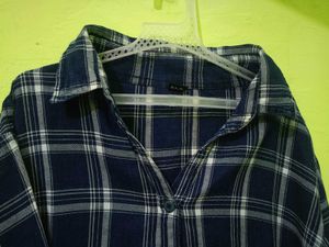 Blue Plaid Flannel Shirt