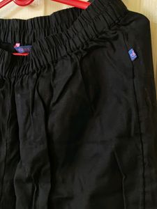 Black Cotton Palazzo/Straight Cut Bottom