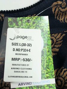 Peacock Feather Print Blouse Stretchable