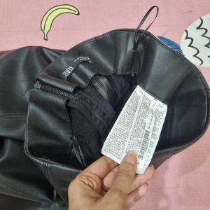 Black Mini Leather Skirt