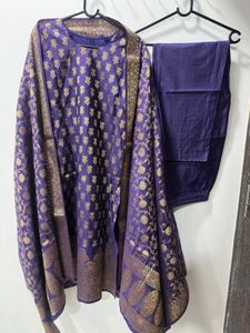 Purple Banarasi Suit