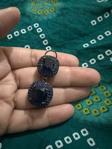 Blue Stone Dangle Earrings