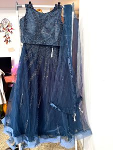 Navy Blue Embellished Lehenga Set