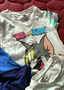 Girls' Graphic T-Shirt Bundle 5-6years (set of 4)