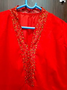 Aliya Cut Red Heavy Long Gown