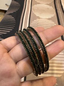 Set of 4 Green Crystal Bangles