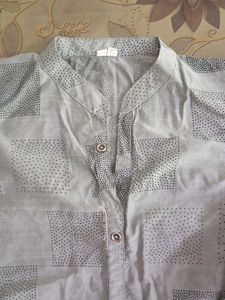 Elegant Grey Printed Kurta