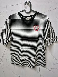 H&M Striped Tshirt With A Heart