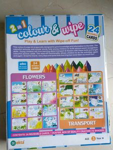 Ekta 2-in-1 Colour &amp; Wipe Cards Flowers 🌸