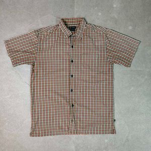 Checkered Short Sleeve Button-Down