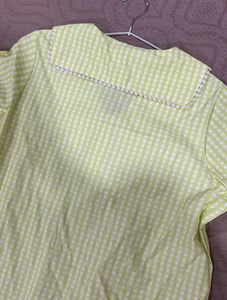 Cute Green Gingham Top