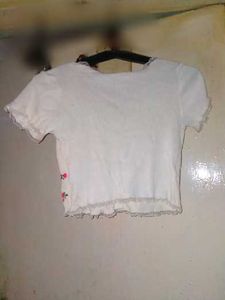 Floral White Crop Top