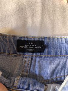 Blue Denim Shorts With Distressed Ends