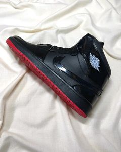 Air Jordan 1 Mid Black Red Copy