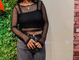Black Mesh Top